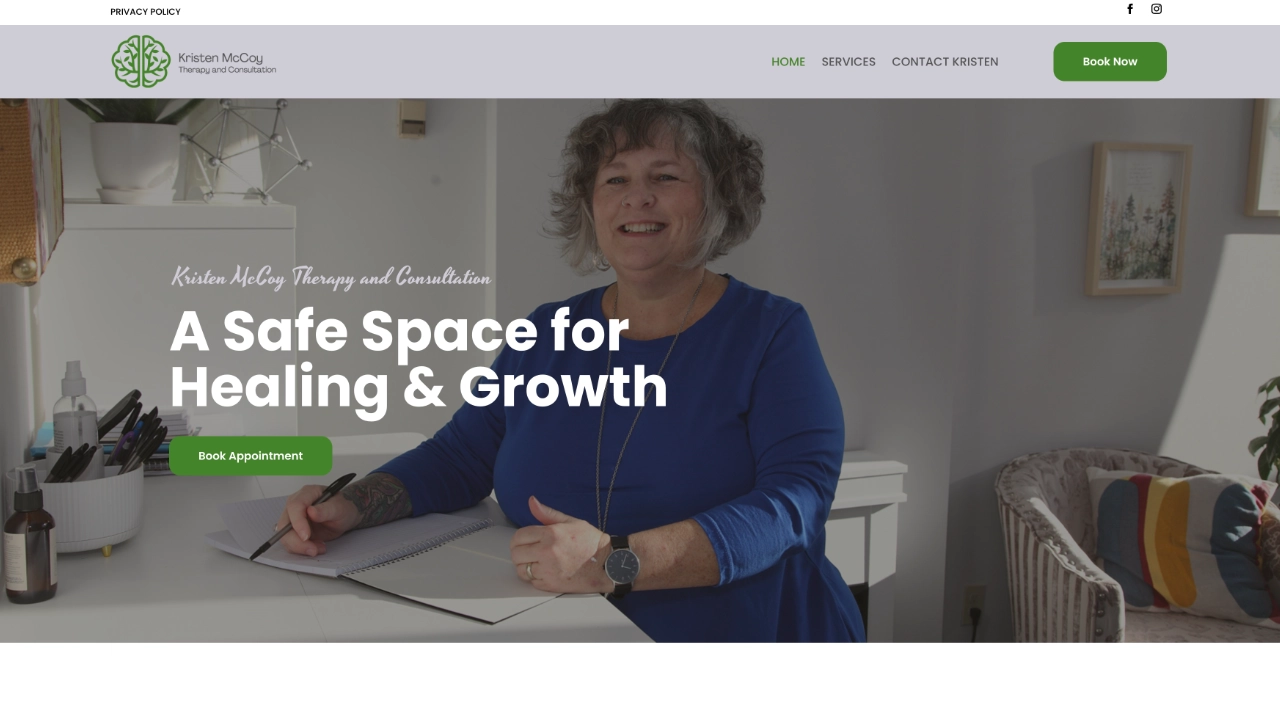 Kristen McCoy Therapy website